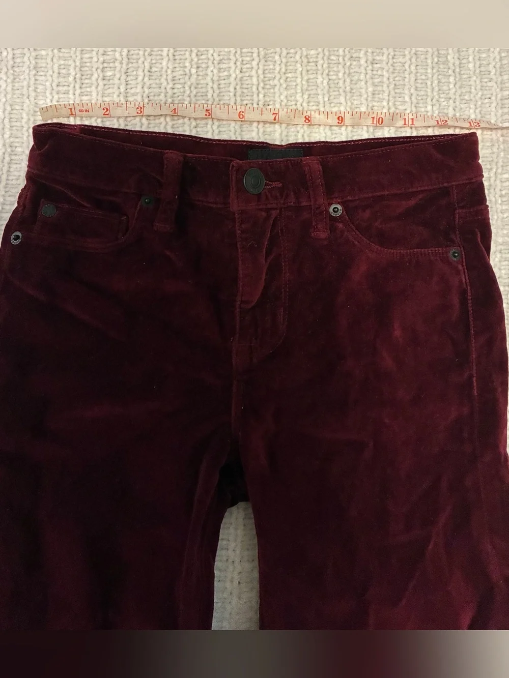 🆕 NWOT Hudson | Y2K Red Velvet Flare in Burgundy Red